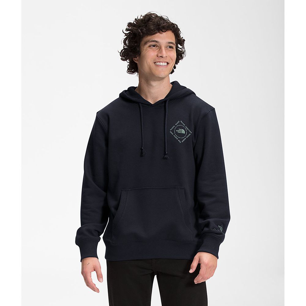 The North Face Hoodie Mens Australia - The North Face Himalayan Bottle Source Pullover Navy (QYK-976